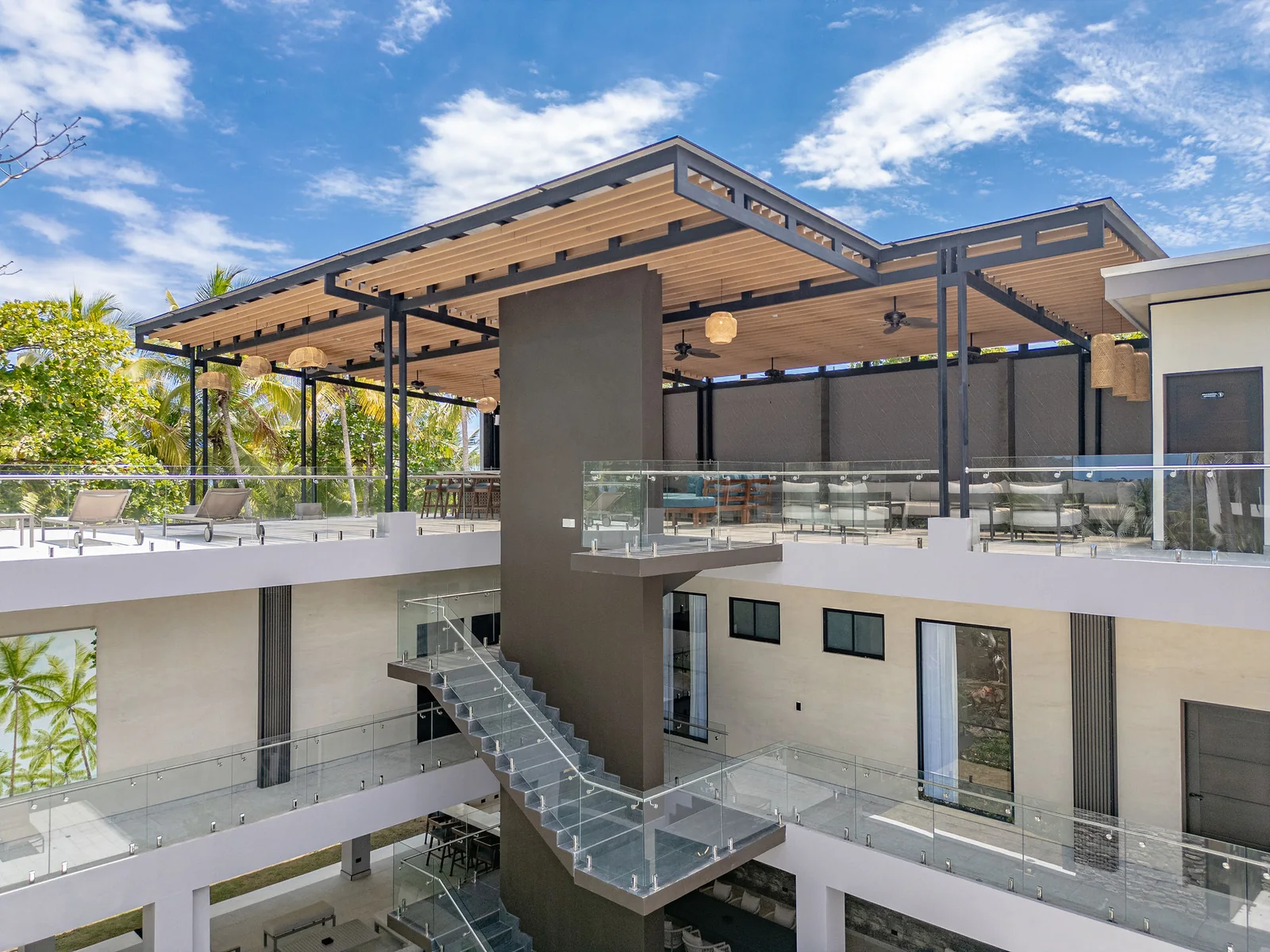 Exterior stair and terrace architecture of the estate